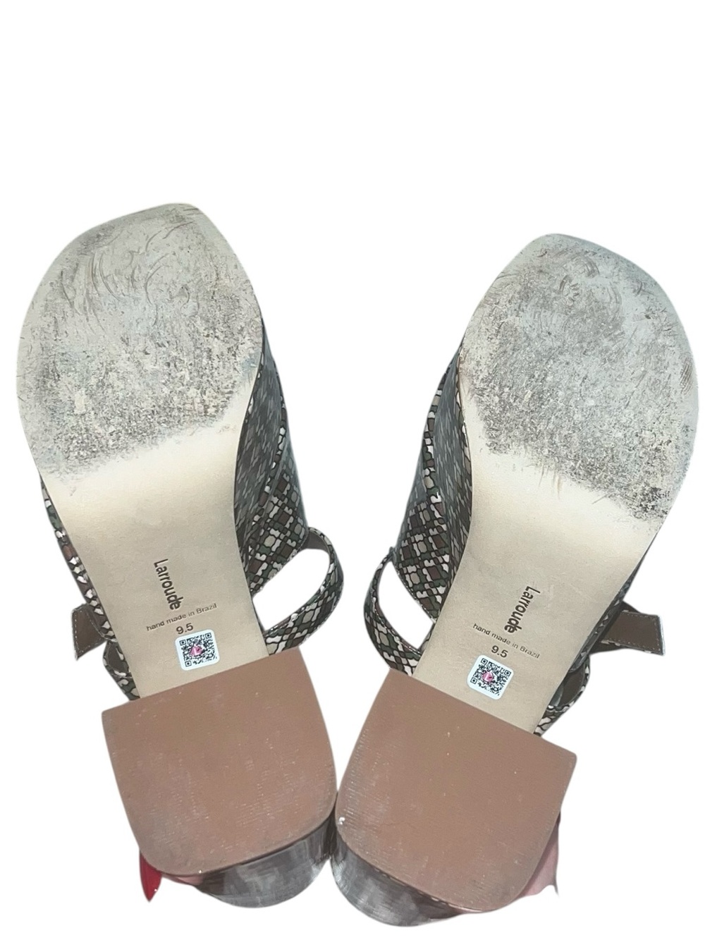 Larroude Dolly Verona Platform Mule Soft Patent Daisy Vichy Multi Seaweed Print - Picture 9 of 12